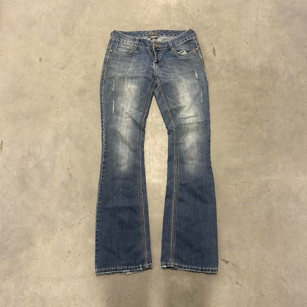 Y2K Vanity‎ Dark Wash Flared Bootcut Wide Leg Fall Essential Low Rise Jeans